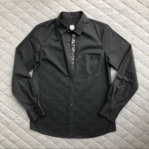 J. Crew Factory Beaded Button Down Shirt